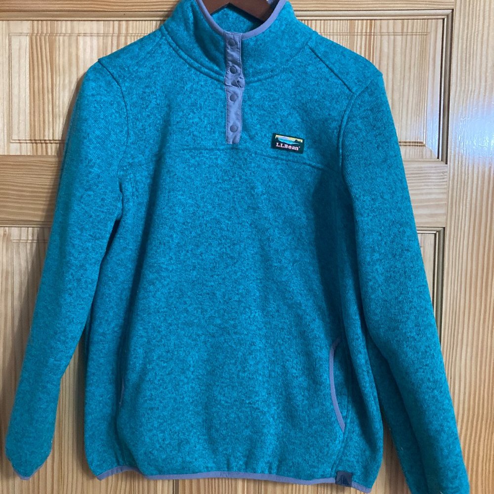 L.L. Bean Better Sweater, Pullover Fleece in Teal Size, Size Large